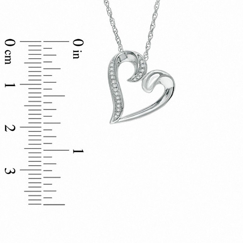 Diamond Accent Heart Pendant in Sterling Silver|Peoples Jewellers