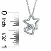Thumbnail Image 1 of 0.20 CT. T.W. Diamond Heart and Star Pendant in Sterling Silver