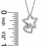 Thumbnail Image 2 of 0.20 CT. T.W. Diamond Heart and Star Pendant in Sterling Silver