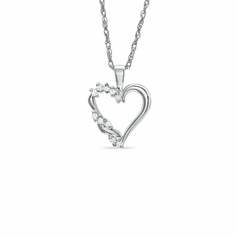 0.12 CT. T.W. Diamond Heart Pendant in Sterling Silver|Peoples Jewellers