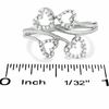 Thumbnail Image 3 of 0.16 CT. T.W. Diamond Double-Heart Bypass Ring in 10K White Gold