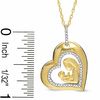 Thumbnail Image 2 of 0.16 CT. T.W. Diamond Motherly Love Heart Pendant in Sterling Silver with 18K Gold Plate