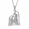 Thumbnail Image 1 of 0.10 CT. Diamond Penguin Love Pendant in Sterling Silver