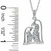 Thumbnail Image 2 of 0.10 CT. Diamond Penguin Love Pendant in Sterling Silver