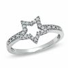 Thumbnail Image 1 of 0.13 CT. T.W. Diamond Star Outline Ring in Sterling Silver