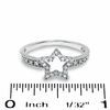 Thumbnail Image 2 of 0.13 CT. T.W. Diamond Star Outline Ring in Sterling Silver