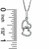 Thumbnail Image 2 of 0.12 CT. T.W. Diamond Tilted Double Heart Pendant in Sterling Silver