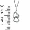 Thumbnail Image 1 of 0.12 CT. T.W. Diamond Tilted Double Heart Pendant in Sterling Silver