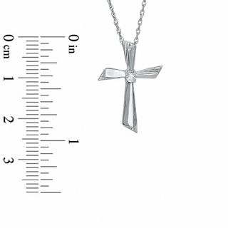 Diamond Accent Cross Pendant in Sterling Silver
