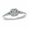 Thumbnail Image 1 of 0.20 CT. T.W. Composite Square Diamond Vintage Promise Ring in 10K White Gold