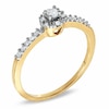 Thumbnail Image 2 of 0.16 CT. T.W. Diamond Round Bezel Promise Ring in 10K Gold