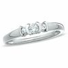 Thumbnail Image 1 of 0.20 CT. T.W. Diamond Three Station Promise Ring in 10K White Gold
