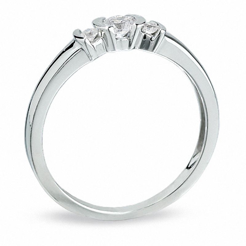 Main Image 2 of 0.20 CT. T.W. Diamond Three Station Promise Ring in 10K White Gold