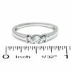 Thumbnail Image 3 of 0.20 CT. T.W. Diamond Three Station Promise Ring in 10K White Gold