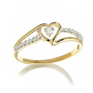 Heart-Shaped Diamond Accent Ring in 10K Gold