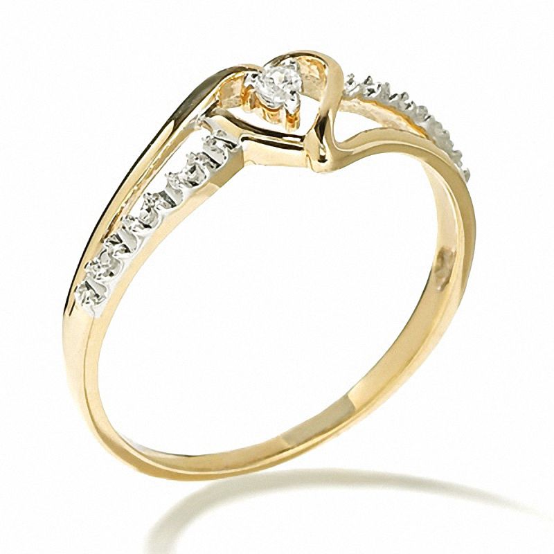 Heart-Shaped Diamond Accent Ring in 10K Gold|Peoples Jewellers