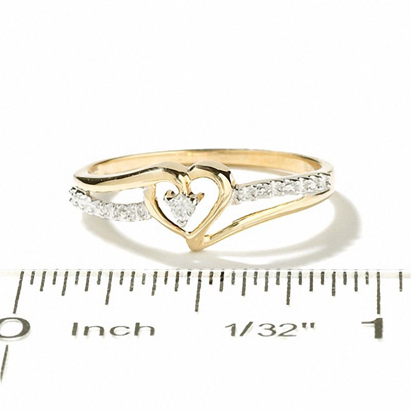 Heart-Shaped Diamond Accent Ring in 10K Gold|Peoples Jewellers