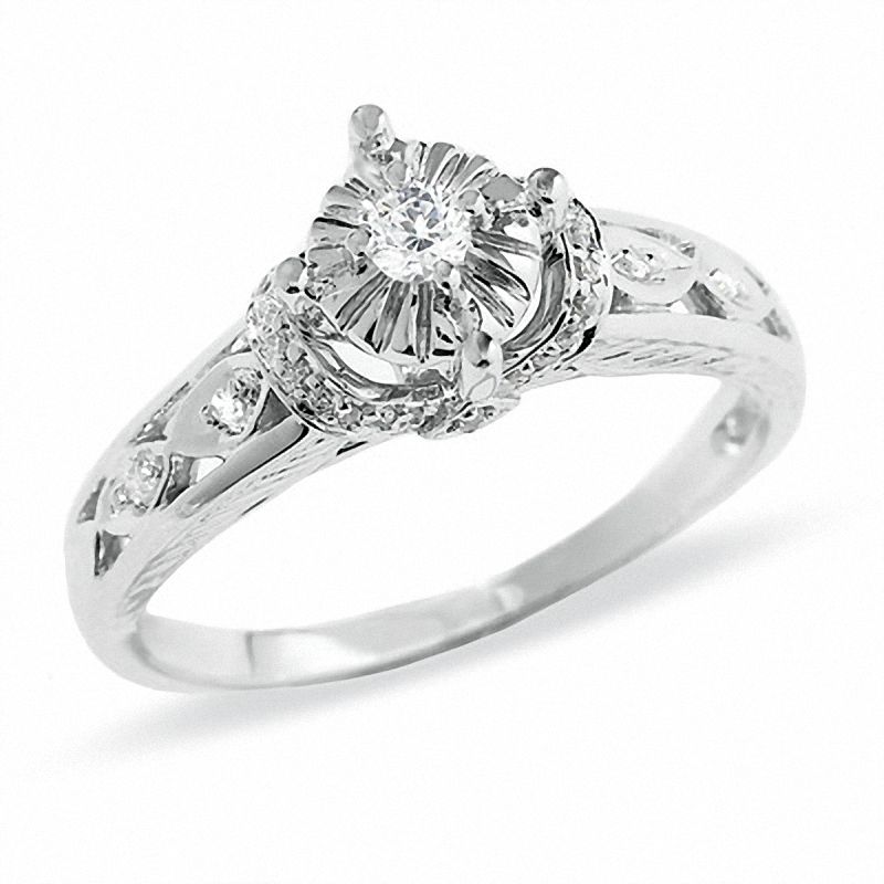 0.16 CT. T.W. Diamond Promise Ring in 10K White Gold|Peoples Jewellers