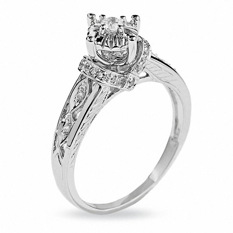 0.16 CT. T.W. Diamond Promise Ring in 10K White Gold