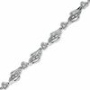 Thumbnail Image 1 of 0.16 CT. T.W. Diamond Heart Bracelet in Sterling Silver