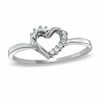 Thumbnail Image 1 of Diamond Accent Twist Heart Ring in 10K White Gold