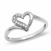 Thumbnail Image 0 of Diamond Heart Outline Ring in 10K White Gold