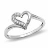 Diamond Heart Outline Ring in 10K White Gold