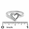 Thumbnail Image 1 of Diamond Heart Outline Ring in 10K White Gold