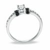Thumbnail Image 2 of 0.25 CT. T.W. Black and White Diamond Station Engagement Ring in 10K White Gold