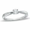 Thumbnail Image 0 of 0.16 CT. Diamond Solitaire Tapered Promise Ring in 10K White Gold