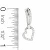 Thumbnail Image 2 of 0.25 CT. T.W. Diamond Heart Dangle Earrings in 10K White Gold