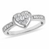 Thumbnail Image 0 of 0.25 CT. T.W. Heart-Shaped Diamond Frame Promise Ring in 10K White Gold
