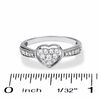Thumbnail Image 2 of 0.25 CT. T.W. Heart-Shaped Diamond Frame Promise Ring in 10K White Gold