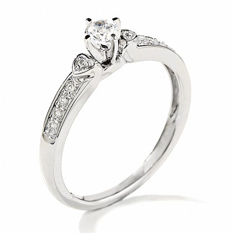 Main Image 2 of 0.20 CT. T.W. Diamond Promise Ring in 10K White Gold