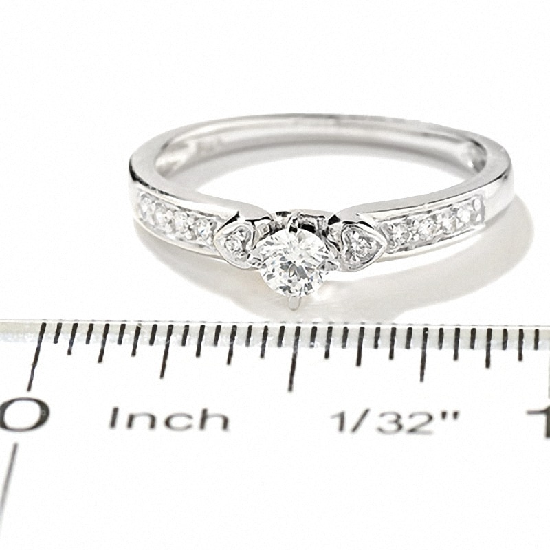 Main Image 3 of 0.20 CT. T.W. Diamond Promise Ring in 10K White Gold