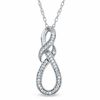 Diamond Accent Knotted Swirl Pendant in Sterling Silver