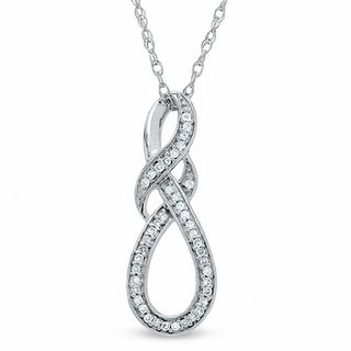 Diamond Accent Knotted Swirl Pendant in Sterling Silver