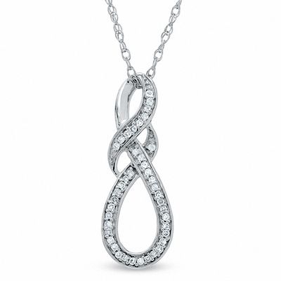 Diamond Accent Knotted Swirl Pendant in Sterling Silver