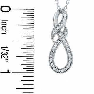 Diamond Accent Knotted Swirl Pendant in Sterling Silver