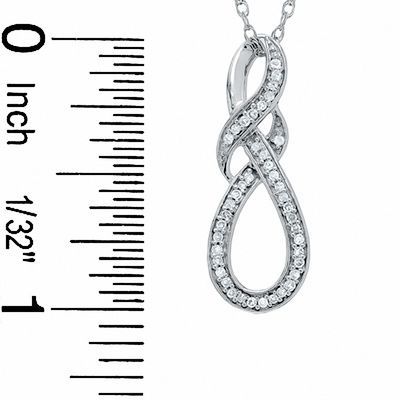 Diamond Accent Knotted Swirl Pendant in Sterling Silver