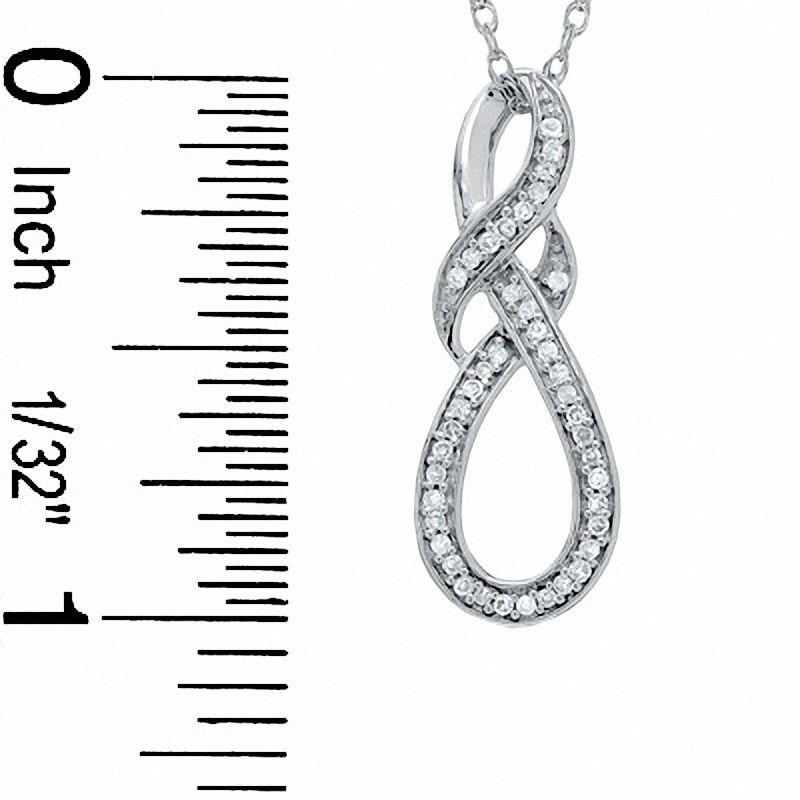 Diamond Accent Knotted Swirl Pendant in Sterling Silver