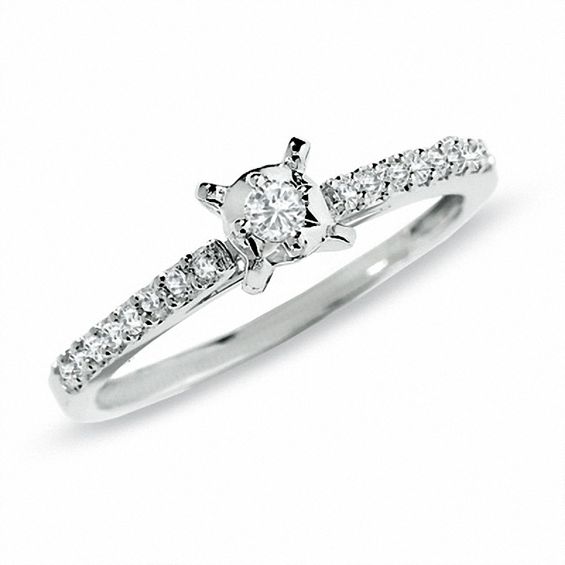 0.20 CT. T.W. Diamond Promise Ring in 10K White Gold