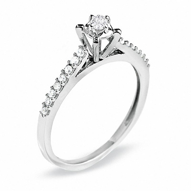 0.20 CT. T.W. Diamond Promise Ring in 10K White Gold