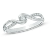Thumbnail Image 0 of 0.10 CT. T.W. Diamond Swirl Promise Ring in 10K White Gold