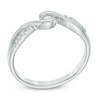 Thumbnail Image 1 of 0.10 CT. T.W. Diamond Swirl Promise Ring in 10K White Gold