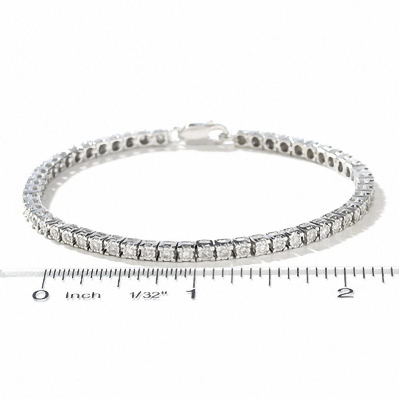 Main Image 3 of 0.75 CT. T.W. Diamond Tennis Bracelet in Sterling Silver