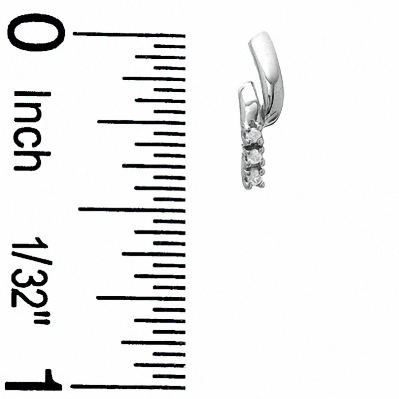 Diamond Accent Line Drop Earrings in 10K White Gold