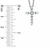 Thumbnail Image 2 of 0.25 CT. T.W. Round and Baguette Diamond Cross Pendant in 10K White Gold