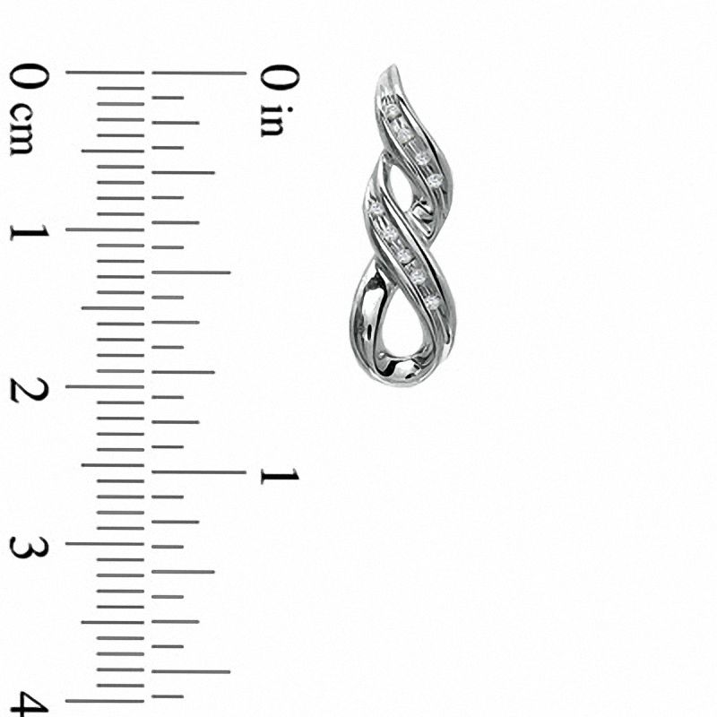 Diamond Accent Infinity Swirl Earrings in Sterling Silver