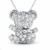 Thumbnail Image 0 of 0.10 CT. T.W. Diamond Teddy Bear Pendant in Sterling Silver